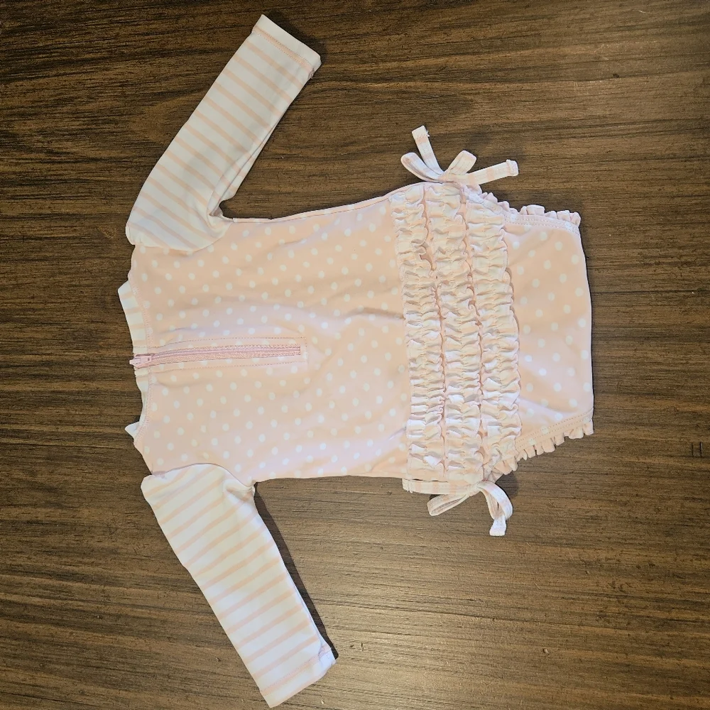 Rufflebutts Long Sleeve Rash Guard One Piece - Size 3-6 Months